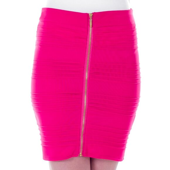 Elegant Pink Pencil Skirt, Side Zipper, SK-11346, Size M - Picture 1 of 5